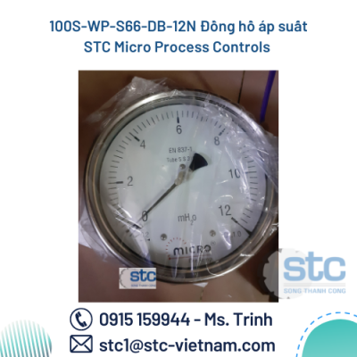 100S-WP-S66-DB-12N Đồng hồ áp suất Micro Process Controls